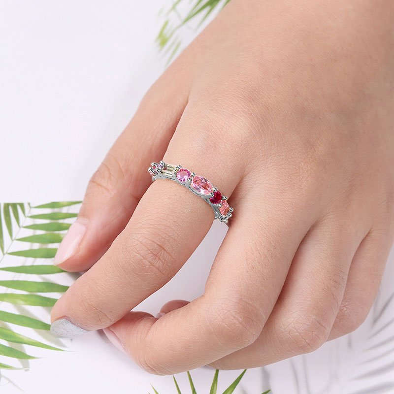 Multi-Color Crystal Woman's Band Ring Oval Cut_2