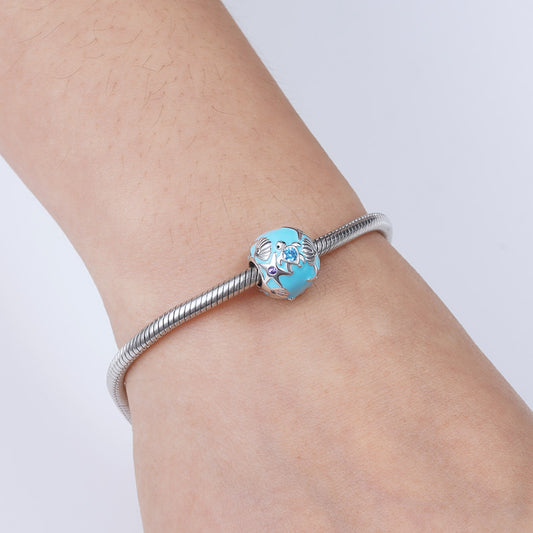 Sea World Charm Bead Sterling Silver Inlaid with Colorful Gemstones_4