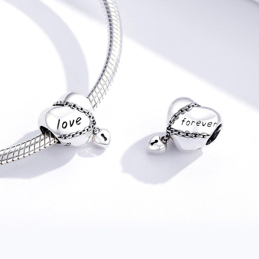 "Love Forever" Hearts Charm Pendant 925 Sterling Silver_3