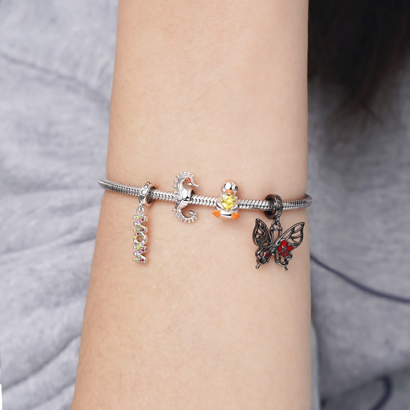 Duck Embraces Heart Gemstone Charm Bead Sterling Silver_3