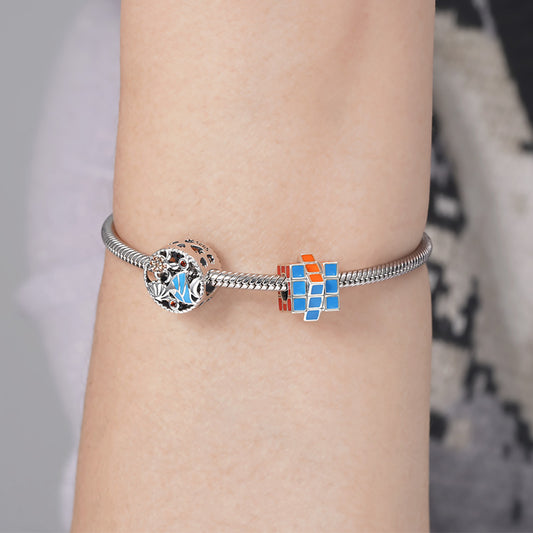 The Underwater World Charm Bead 925 Sterling Silver with Blue Enamels & Colorful Gemstones_3
