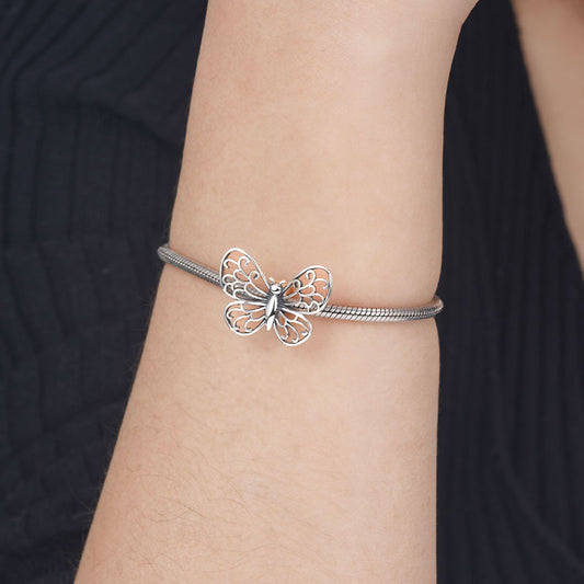 Attractive Butterfly Stopper for Charm Bracelets 925 Sterling Silver_3