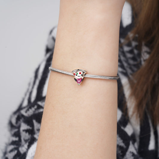 Pizza Embraces Heart Gemstone Charm Bead 925 Sterling Silver_3