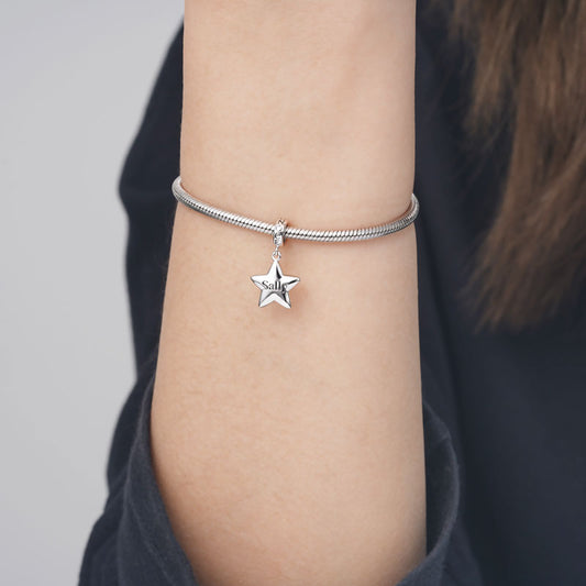 Engravable Star Pendant Dangle Charm 925 Sterling Silver_3