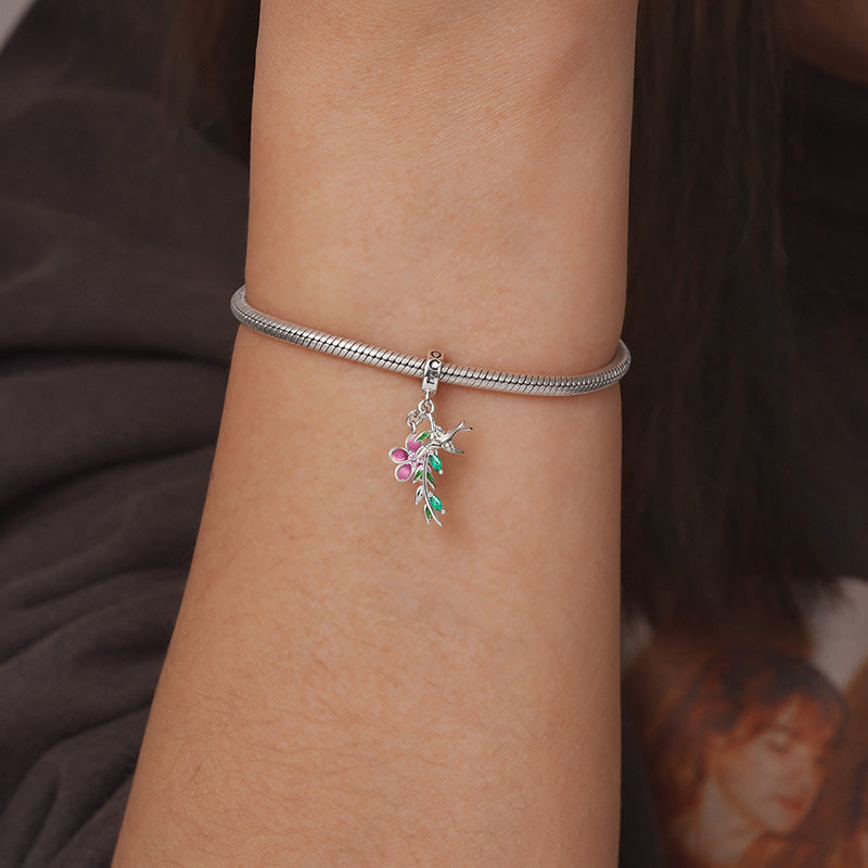 Gnoce Wicker Peach Blossom Pendant Dangle Charm_4