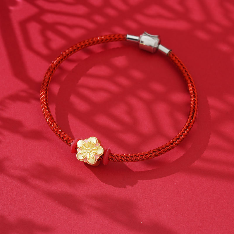 Gnoce Red Basic Bracelet with 2 Pieces of Stoppers_4