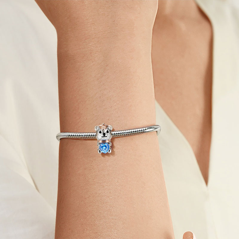 Gnoce Hat Bear Embraces Heart Gem Charm_5