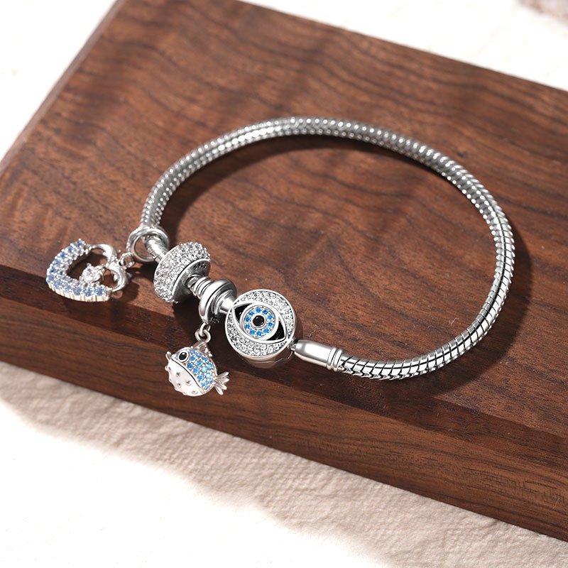 Gnoce Devil's Eye Basic Snake Chain Bracelet_3