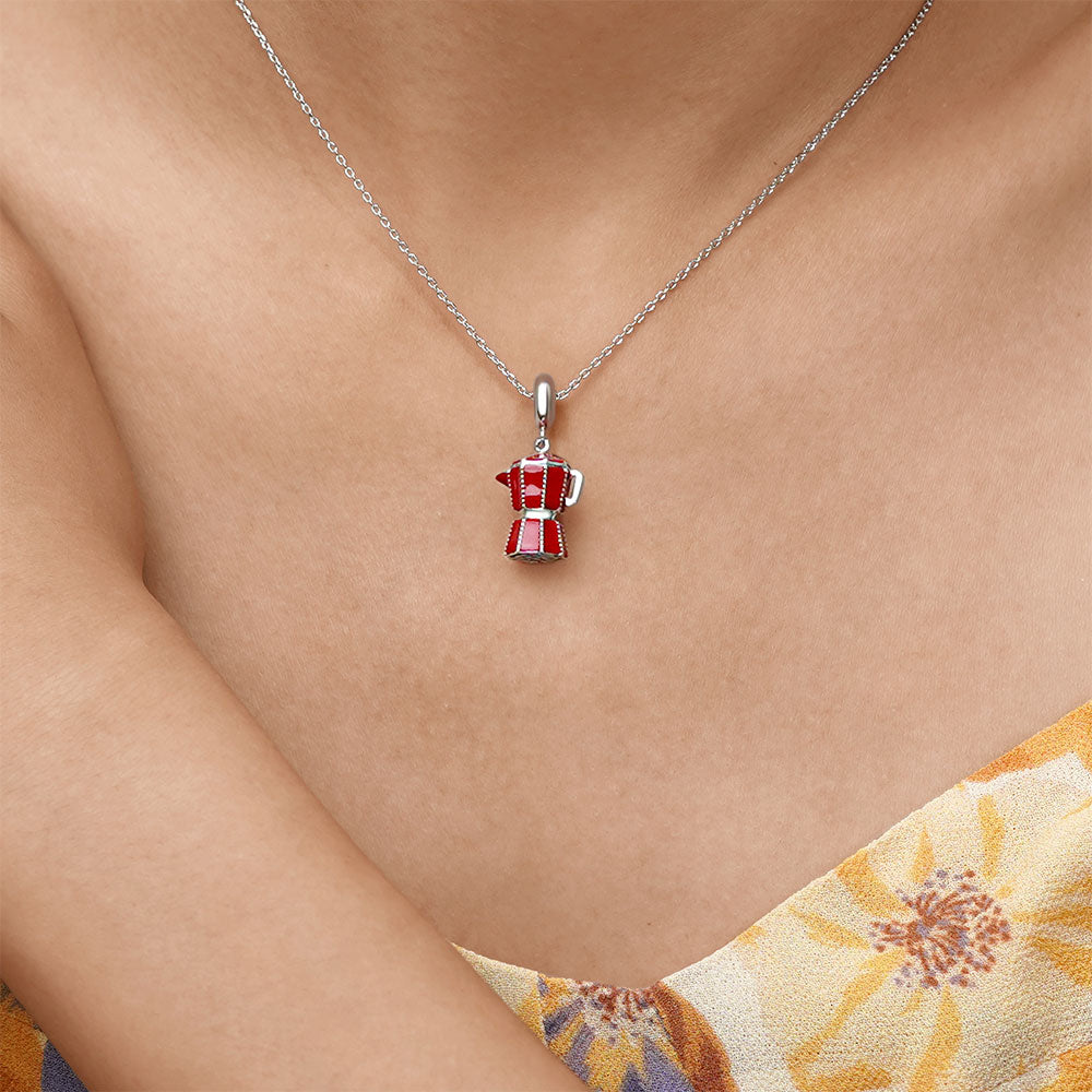 Gnoce Red Coffee Pot Pendant Dangle Charm_7