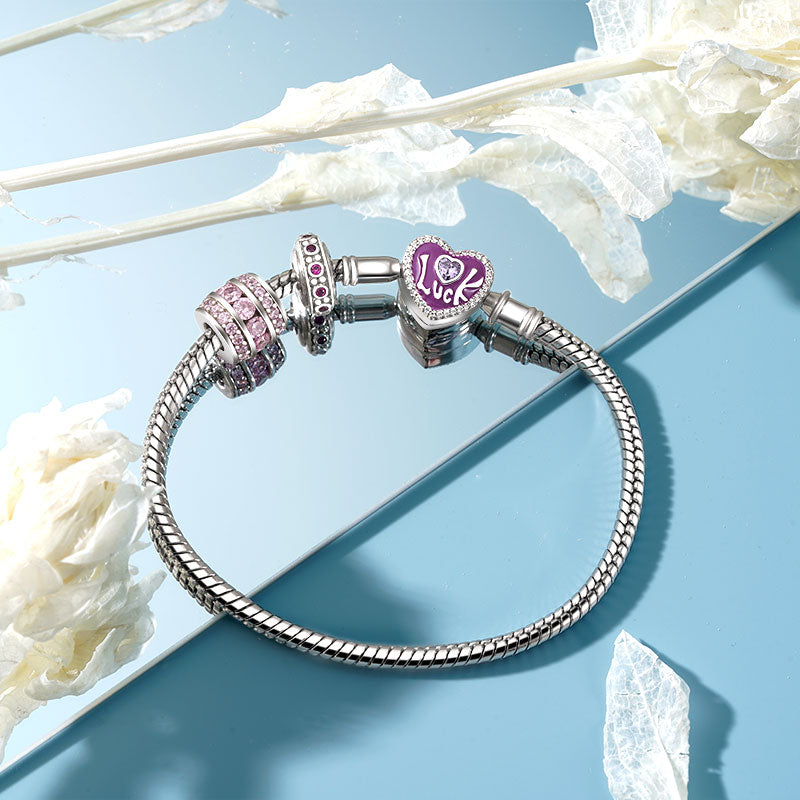 Gnoce Lucky Heart Engravable Basic Snake Chain Bracelet_3