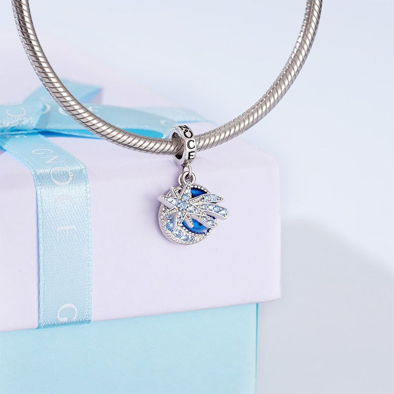 Gnoce Galaxy Moon & Star Double Pendant Dangle Charm_3