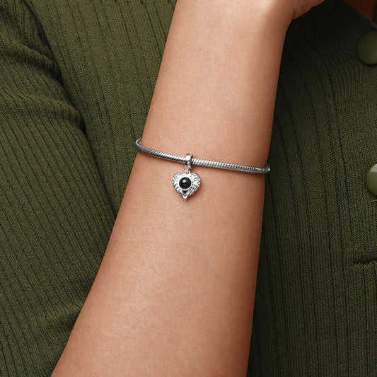 Gnoce Projection Heart Personalized Photo Pendant Dangle Charm_4