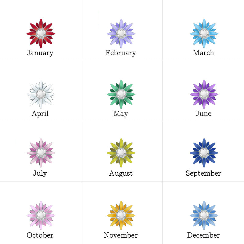 Gnoce Bee Loves Daisy Flower Birthstone Pendant Dangle Charm_8