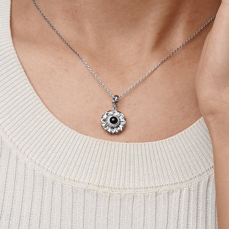 Gnoce Projection Sunflower Personalized Photo Pendant Dangle Charm_7