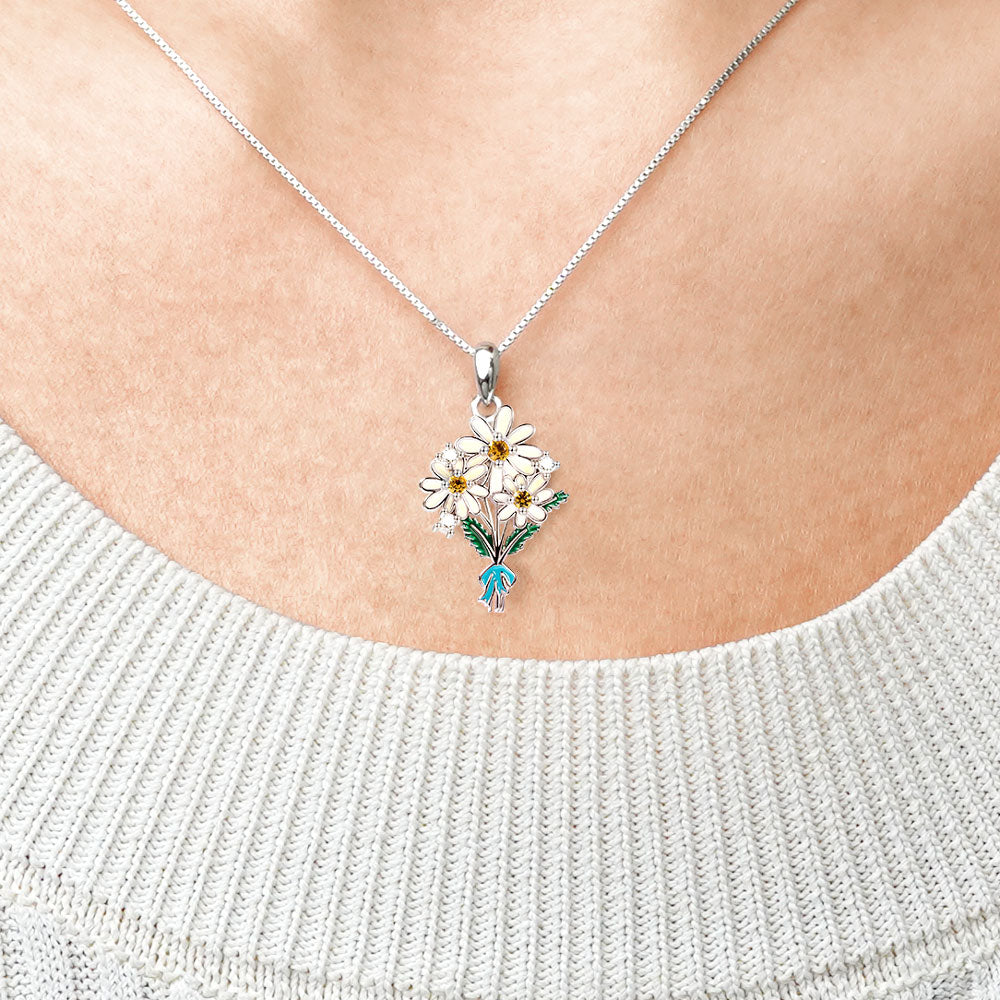 Gnoce Daisy Flowers Necklace_4