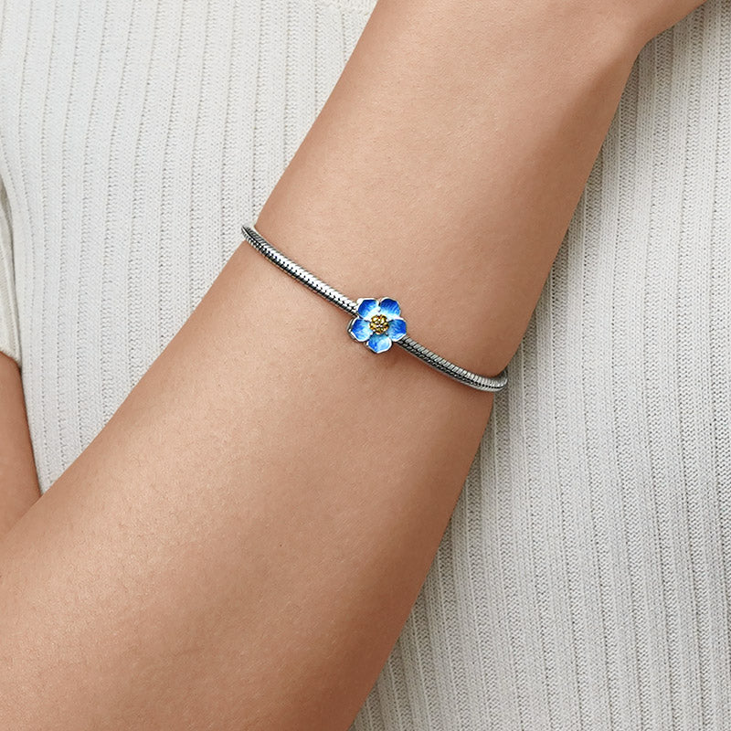 Gnoce Blue Forget-Me-Not Flower Charm_5