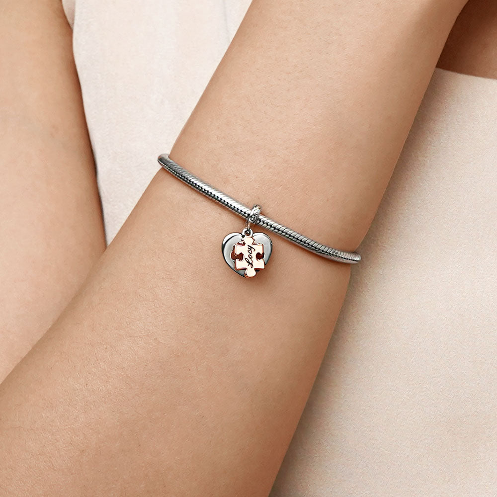 Gnoce Love Puzzle Engravable Pendant Dangle Charm_6