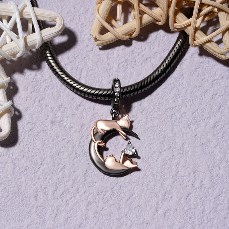 Gnoce Moon&Cats Pendant Dangle Charm_2