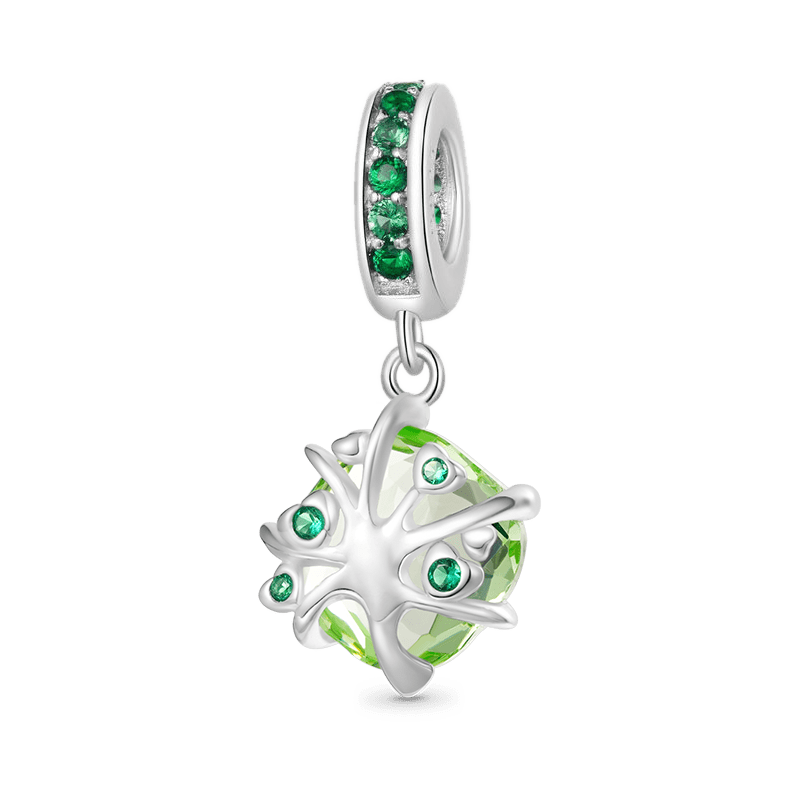 Gnoce Mint Green Glass Tree of Life Pendant Dangle Charm_2
