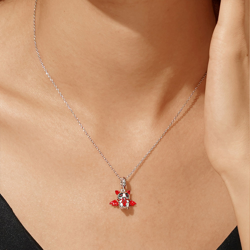 Gnoce Evil Bat Embraces Heart Pendant Dangle Charm_7