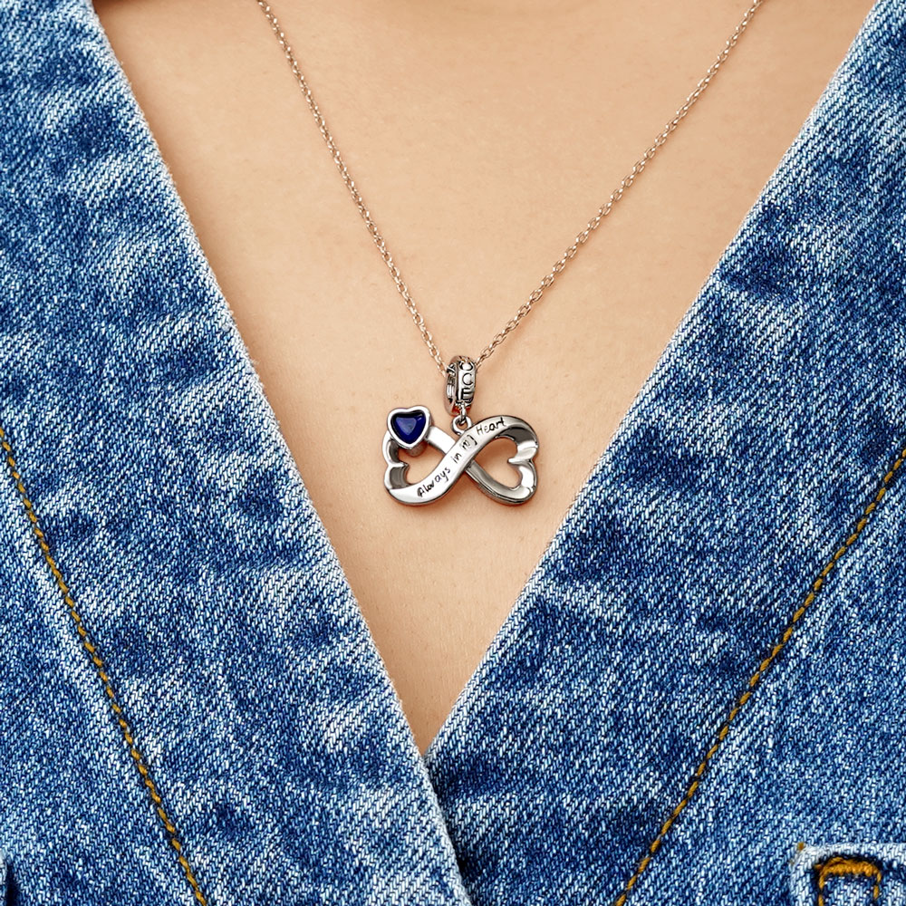 Gnoce "Always in My Heart " Infinite Love Mood Pendant Dangle Charm_8