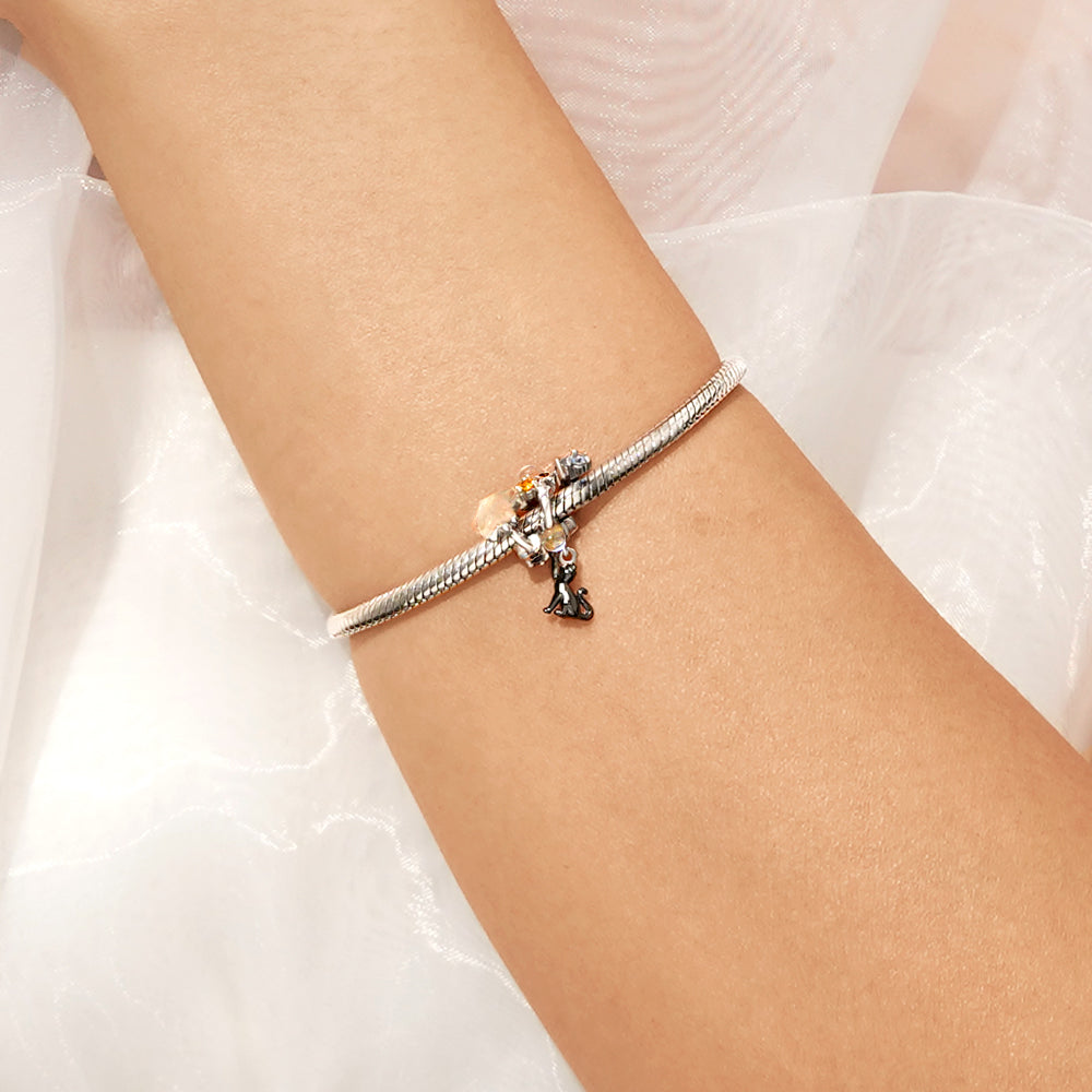 Gnoce Halloween Black Cat Pendant Dangle Charm_6