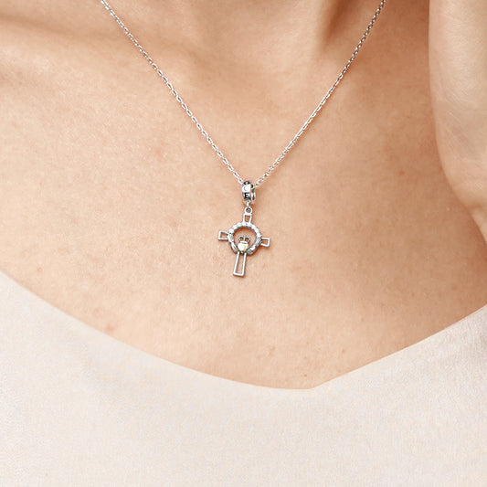 Gnoce Claddagh Cross Pendant Dangle Charm_7
