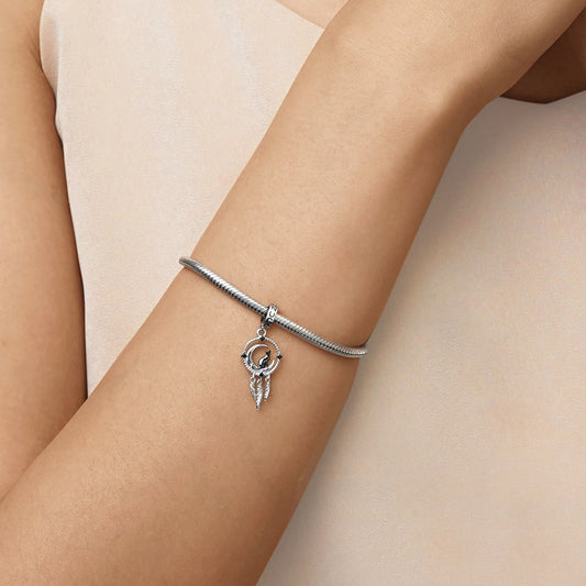 Gnoce Dream Catcher Black Cat Pendant Dangle Charm_7