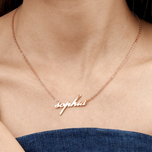 Gnoce "Romantic Lover" Personalized Rose Gold Color Name Necklace -Unquie Birthday Gift for Her "_4
