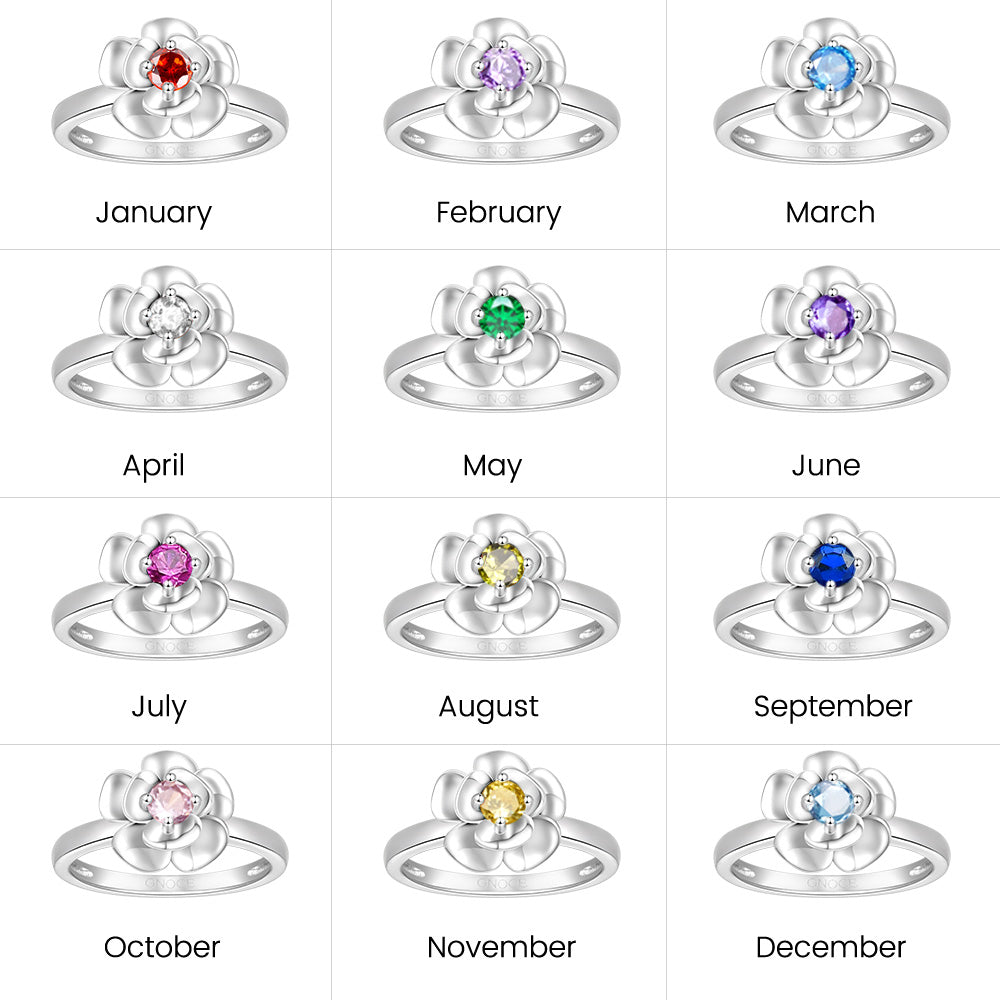 Gnoce Lucky Rose Birthstone Ring_6