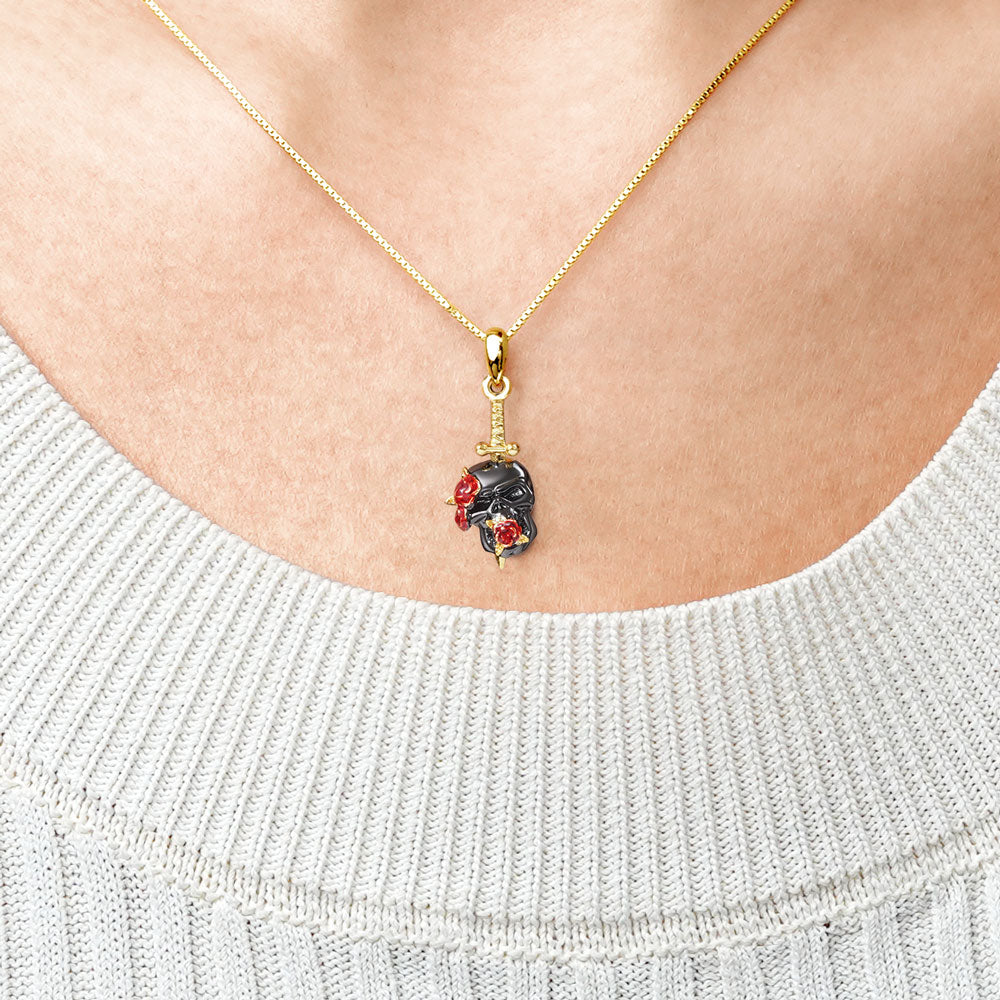 Gnoce Rose Skull Necklace_4