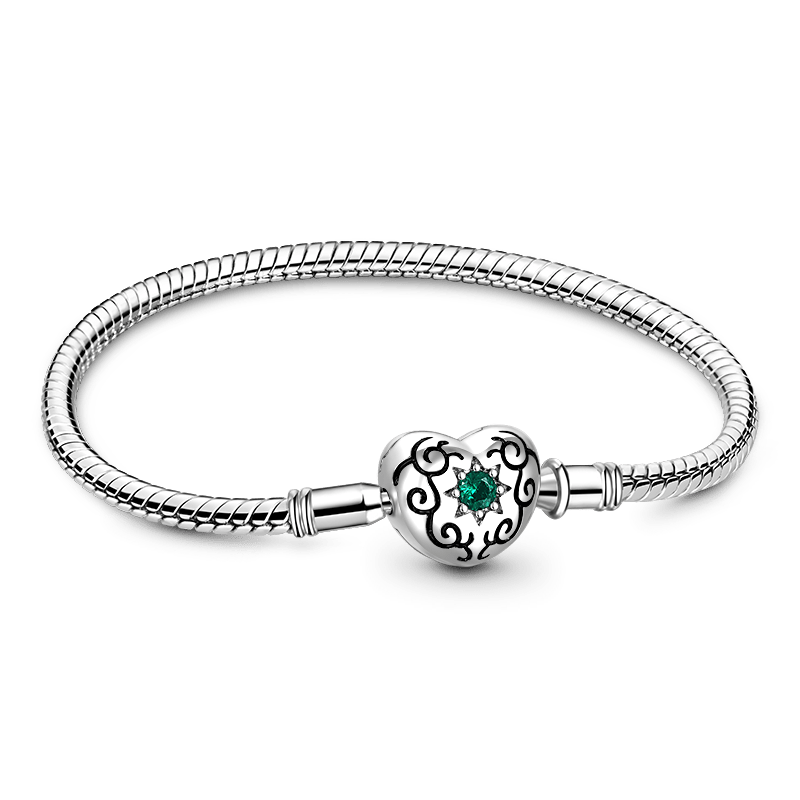 Gnoce Symbol Love Lock Basic Snake Chain Bracelet_1