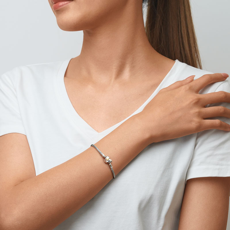 Gnoce Yellow Heart Basic Snake Chain Bracelet_4