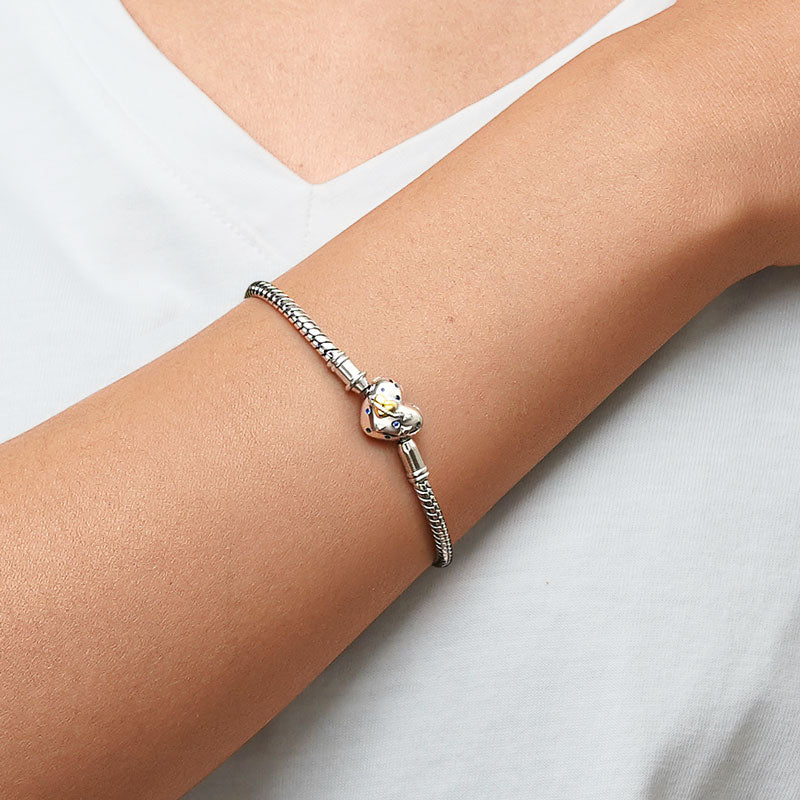 Gnoce Yellow Heart Basic Snake Chain Bracelet_5