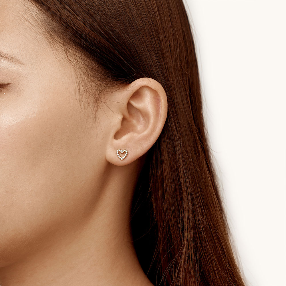 Gnoce Diamond Heart Stud Earrings_5