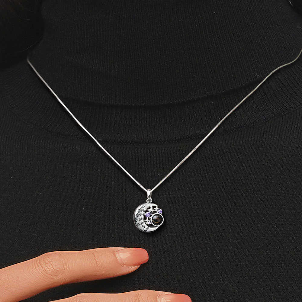 Gnoce Projection Moon&Star Personalized Photo Necklace_5