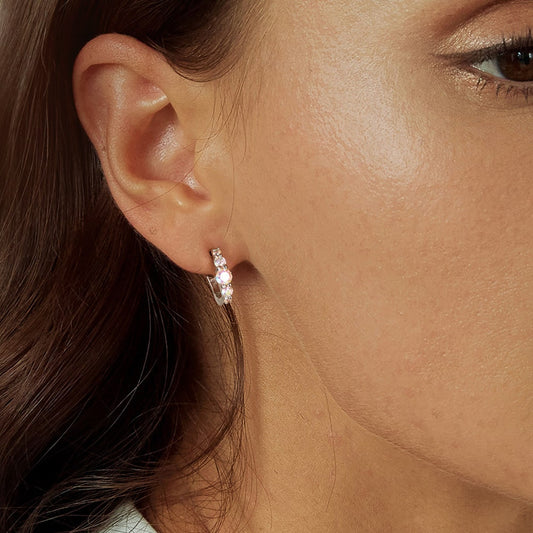 Gnoce Magic Multicolor U-shaped  Hoop Earrings_6