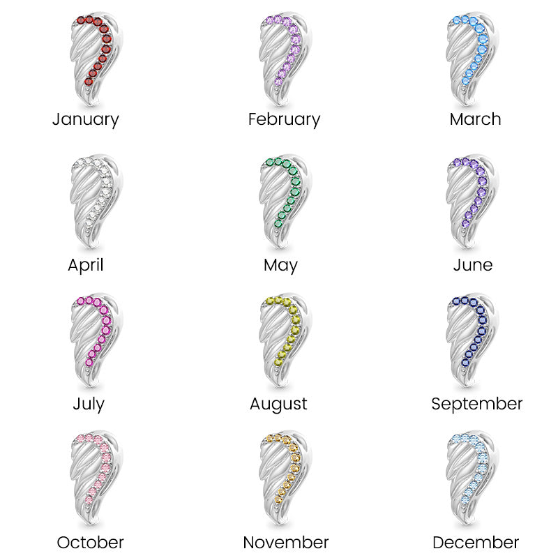 Gnoce Birthstone Angel Wings Personalized Charm_6