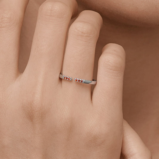 Gnoce Birthstone Simple Adjustable Ring_7