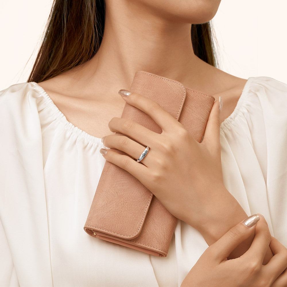 Gnoce Engravable Name Simple Basic Ring_5