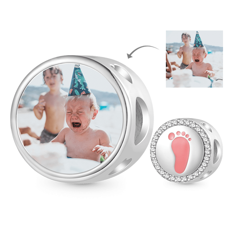 Gnoce Baby Footprint Personalized Photo Charm_2