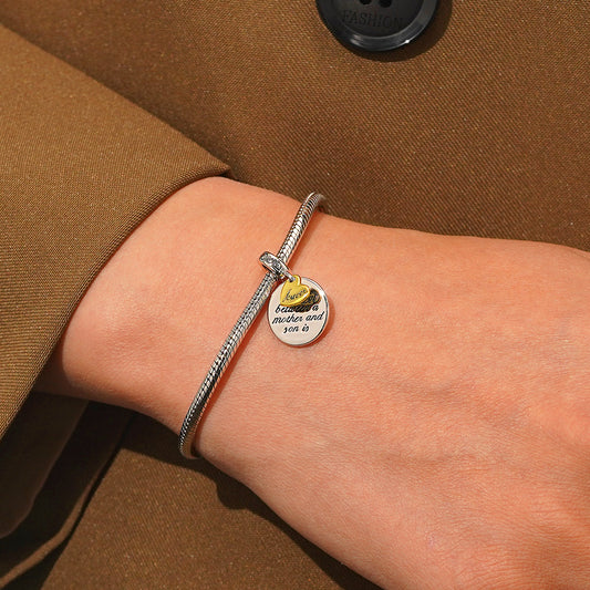 Gnoce "The love between a mother and son is forever" Heart Pendant Dangle Charm_7