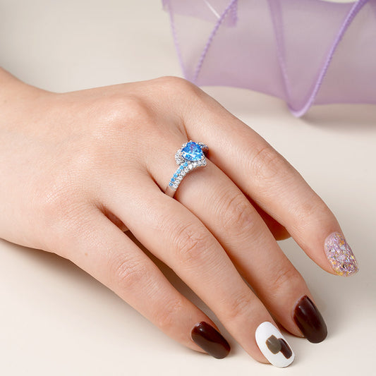 Gnoce Blue Heart-cut Promise Ring_4