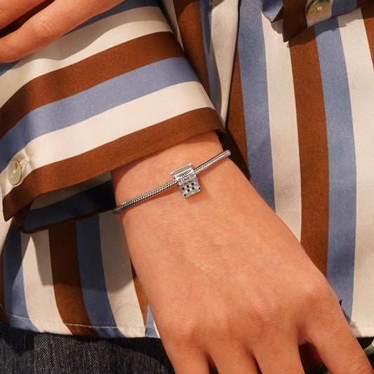 Gnoce "I Love You" Retro Black White Typewriter Charm_5