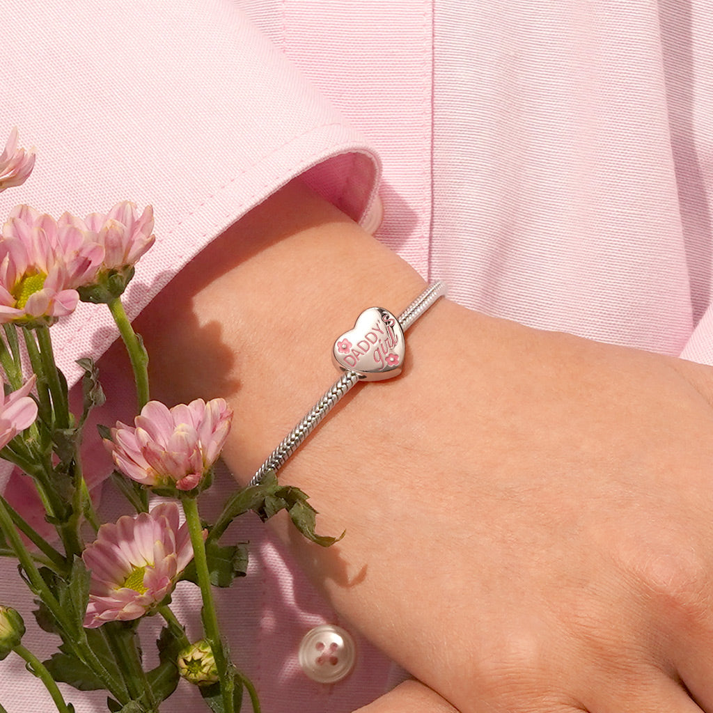 Gnoce DADDY'S Girl Love Heart Personalized Photo Charm_6