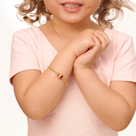 Gnoce "Food Makes Me Happy" 925 Sterling Silver with Yellow Gold Plating Red and White Enamel Fast Food French Fries Charm_5