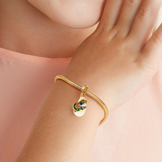 Newborn Dinosaur Pendant Dangle Charm Sterling Silver 18k Gold Plated_4