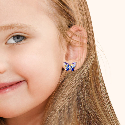 Gnoce Sparkling Butterfly Stud Earrings_4