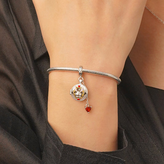 Gnoce Pocket Watch Rabbit Ears Pendant Dangle Charm_7