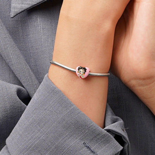 Gnoce Pink Heart Classy Betty Boop Charm_5